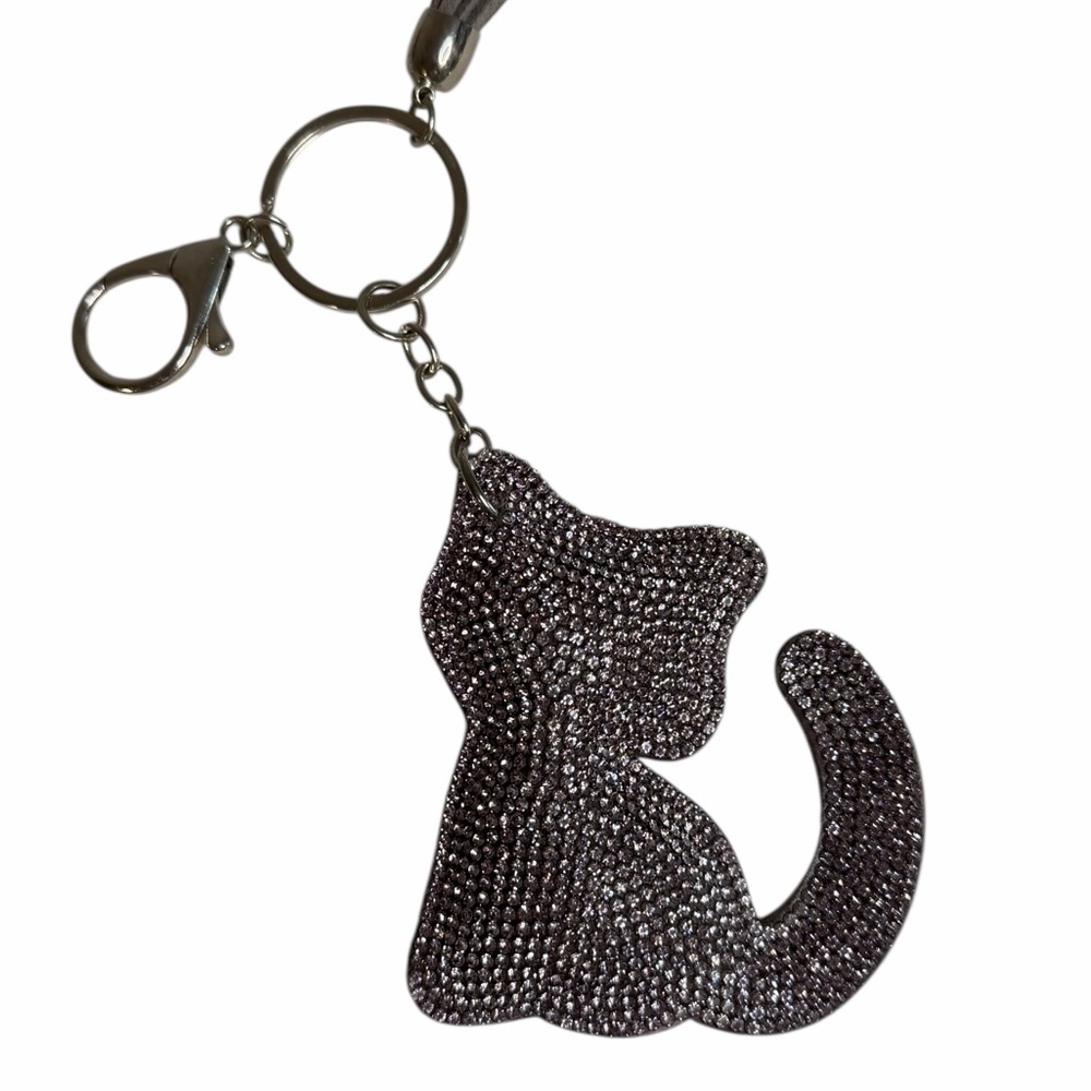 Sparkling Soft/Plush Blinged Out Cat Keychain NWOT